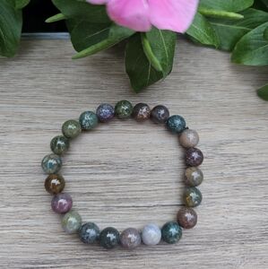 Fancy Agate Crystal Beaded Bracelet